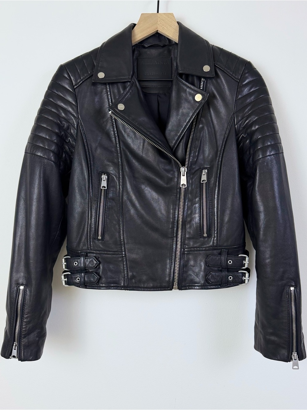 ALLSAINTS Papin Biker  Lamb Leather Jacket Women’s US 4